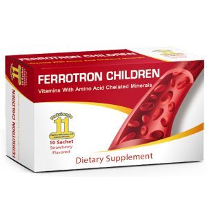 Ferrotron Children ( Iron + Zinc + Copper + Molybdenum + Vitamins B1 B2 B6 B12 + Folic acid + Vitamin C + Biotin ) 10 sachets